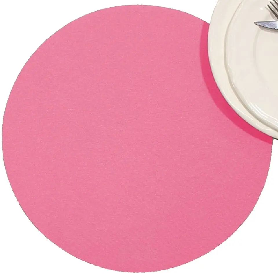 Wicotex Placemats Uni - fuchsia roze - rond 38cm - Teflon coating