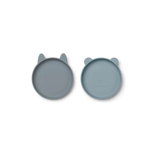 Liewood 2-pak Tallerken, Blue Mix