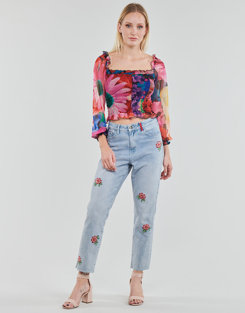 Desigual - DENIM_MY FLOWER - Bleu Clair