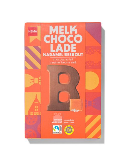 lettre B en chocolat au lait caramel beurre salé 135g