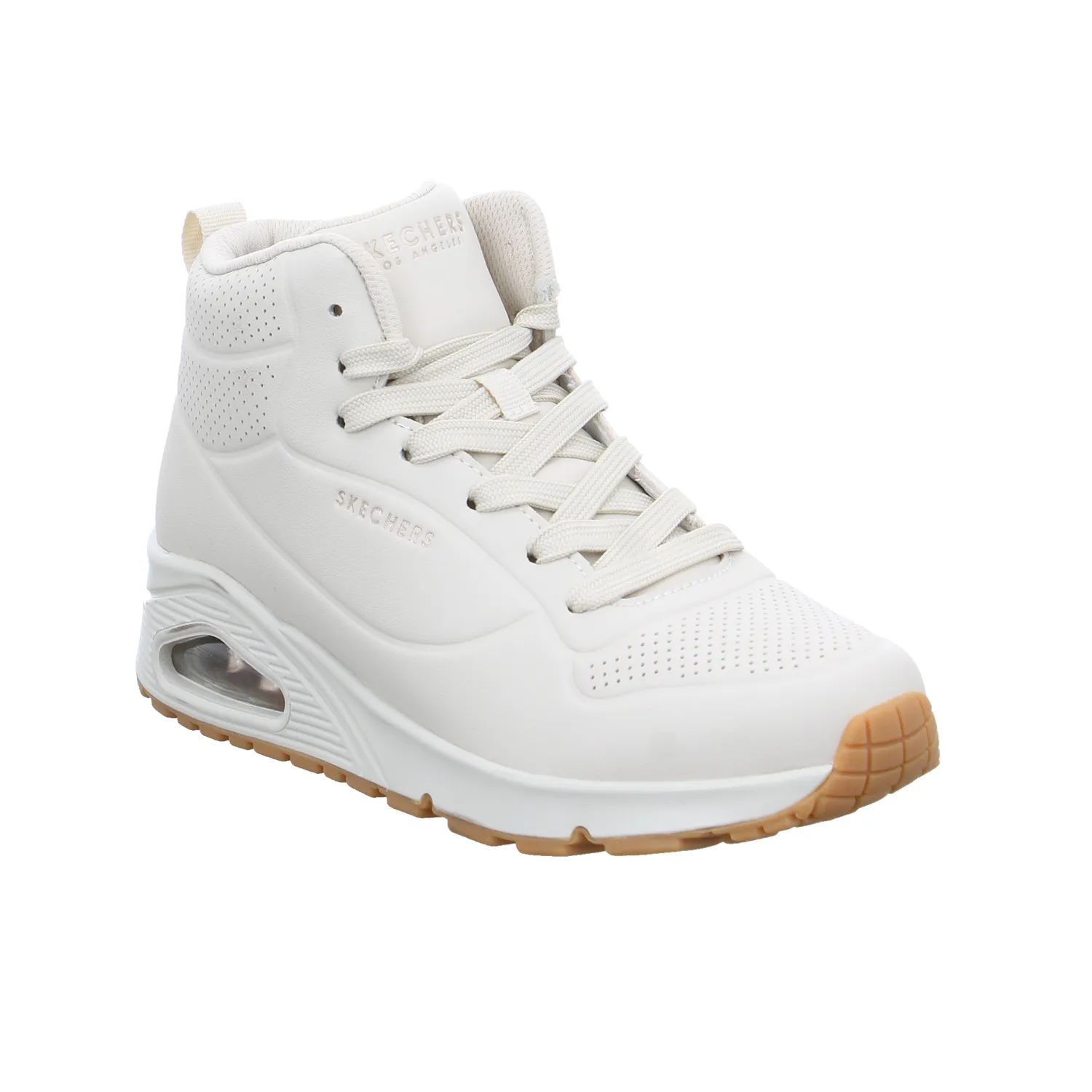 SKECHERS Mid Cut Sneaker Offwhite Lederimitat
