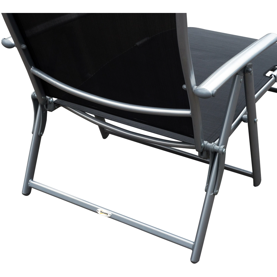 Outsunny Gartenliege mit Kissen schwarz