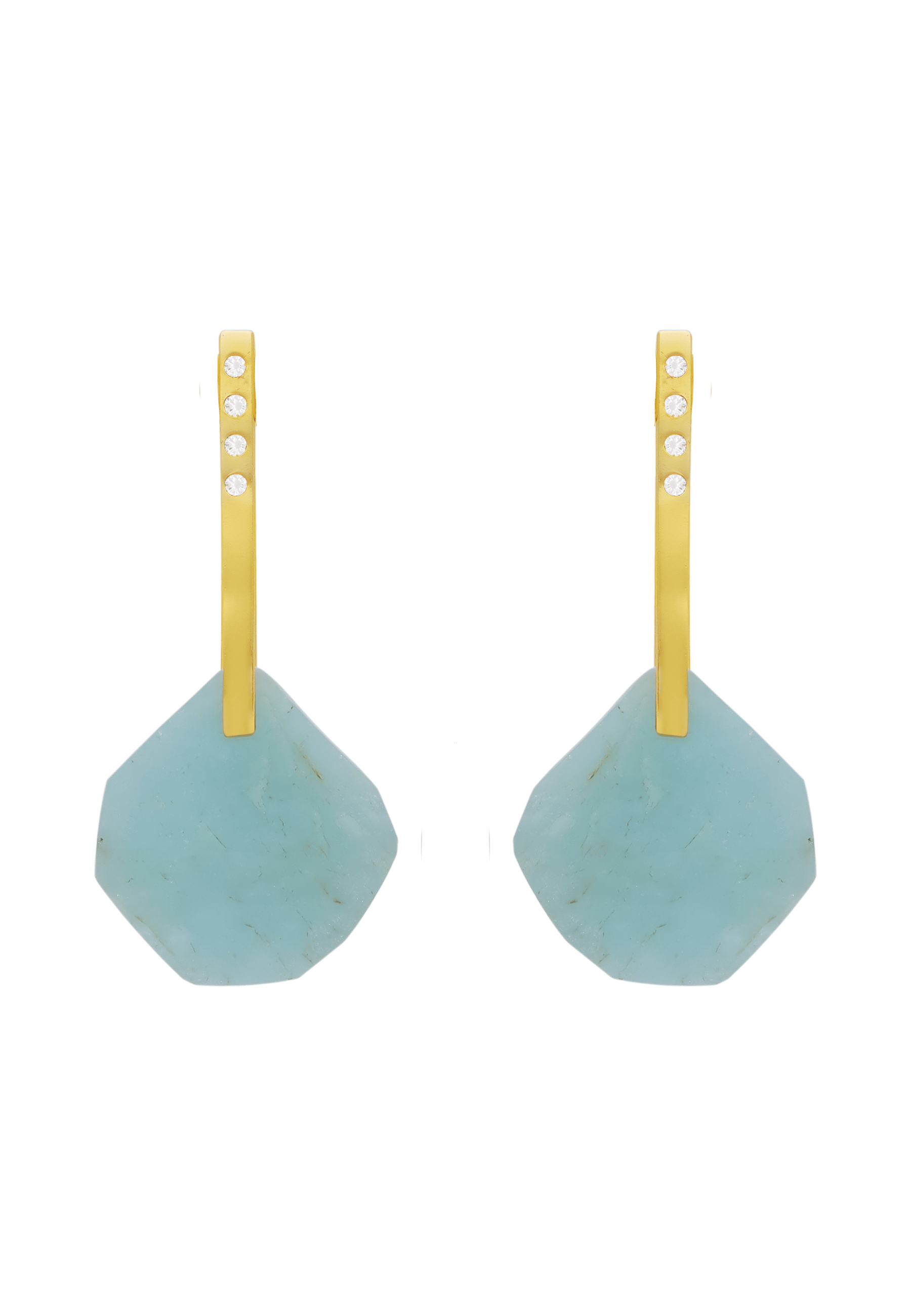 Boucles d'oreilles bindu aigue-marine | Bleu
