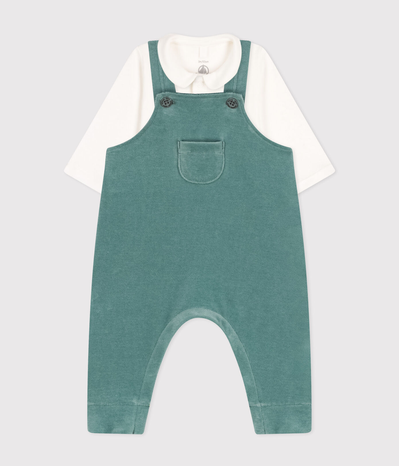 Ensemble salopette en velours et body bébé