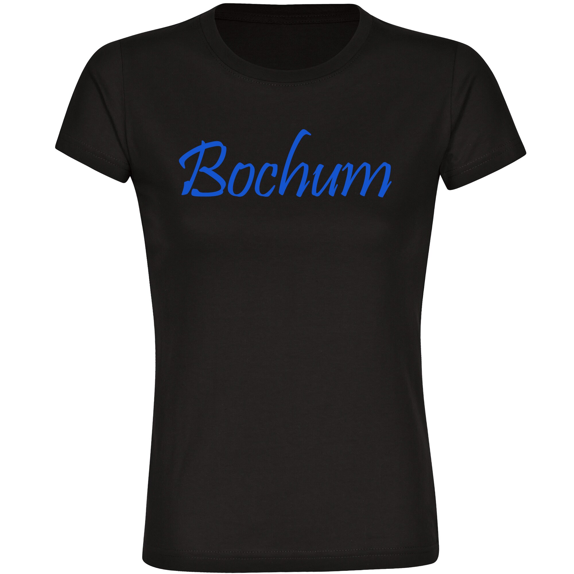 multifanshop® Damen T-Shirt - Bochum - Schriftzug - Druck blau
