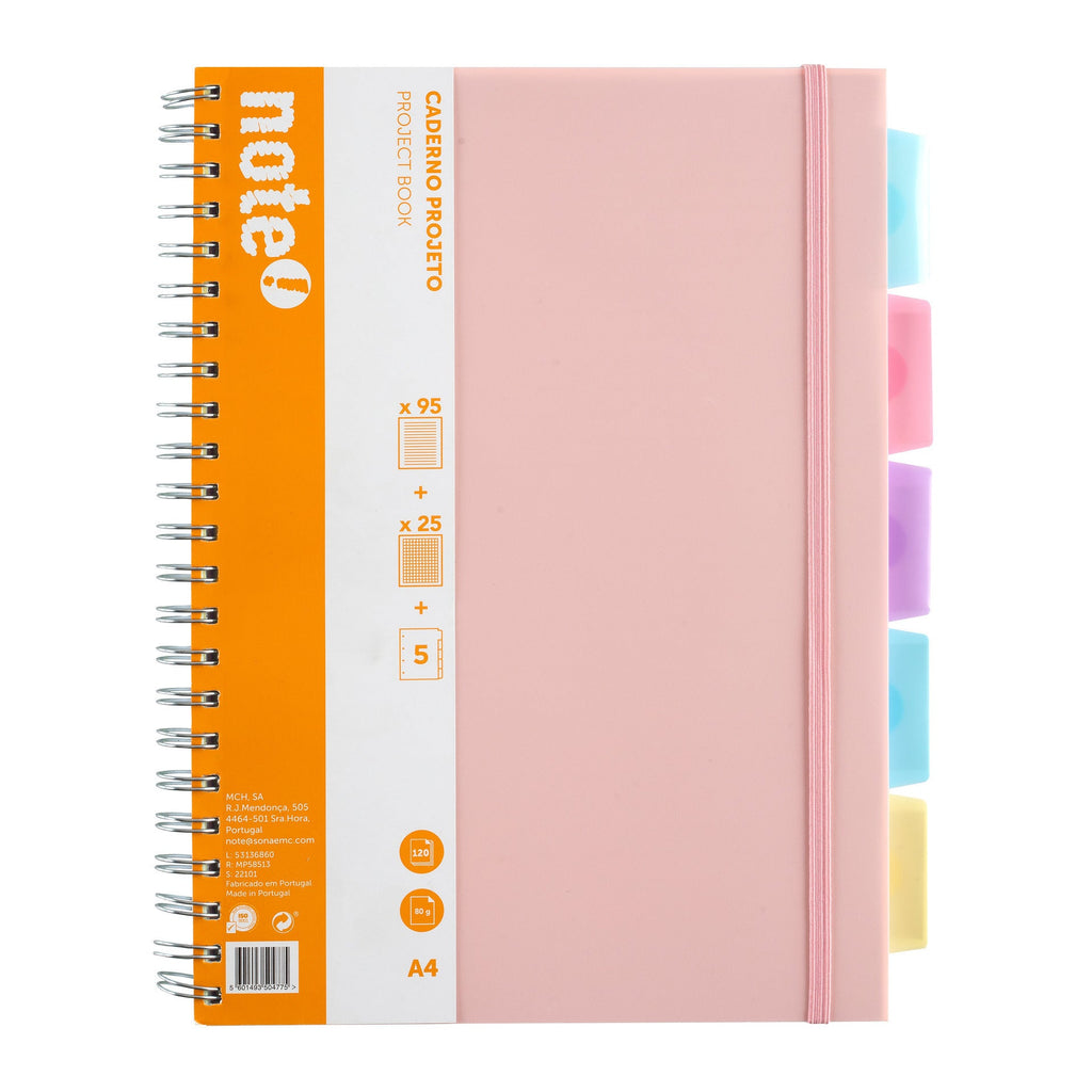 Caderno Espiral A4 com Elástico 120 Folhas Pautado Note! (artigo sortido)