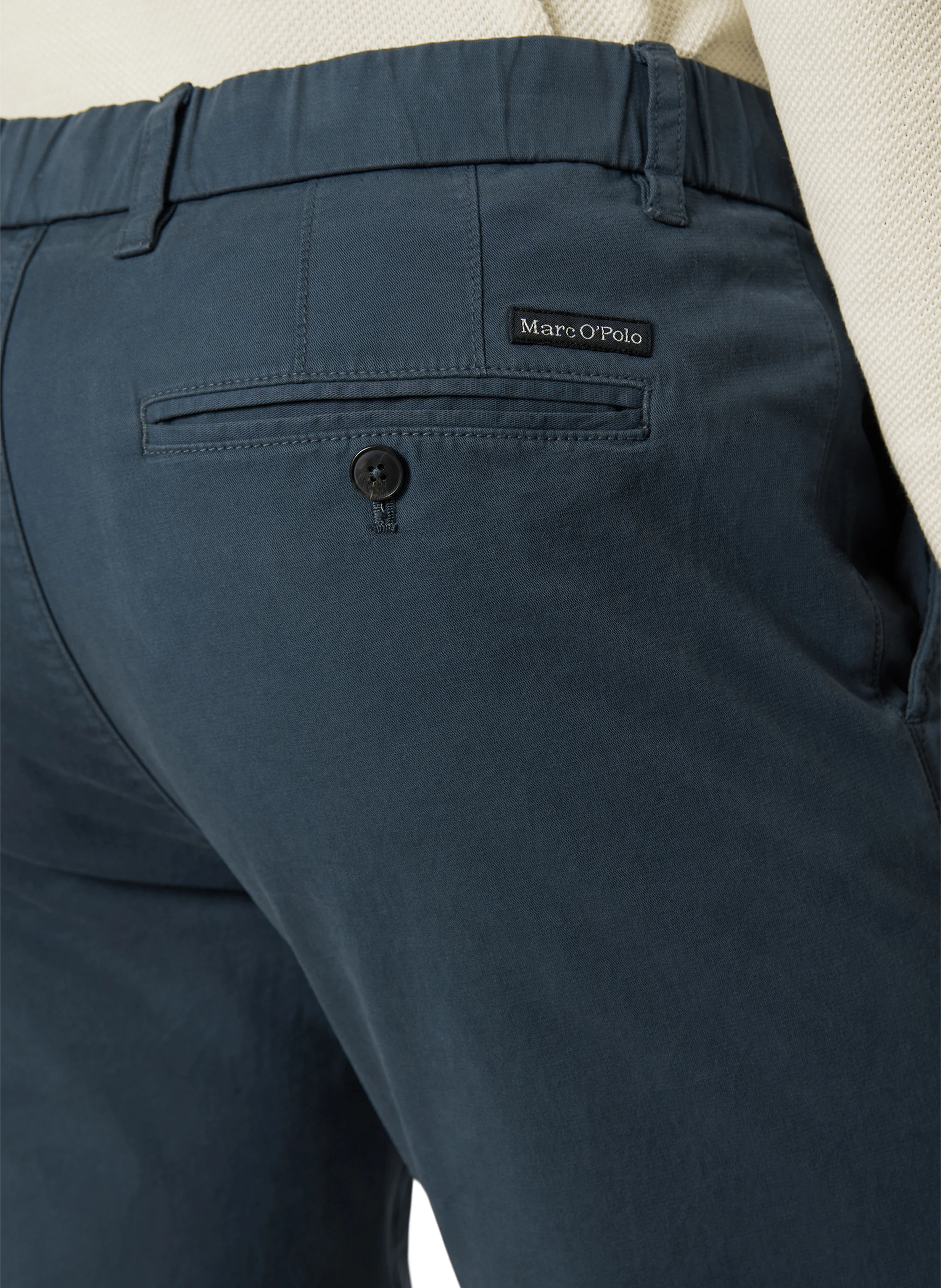 OSBY - Pantalon droit en coton biologique mélangé | Bleu