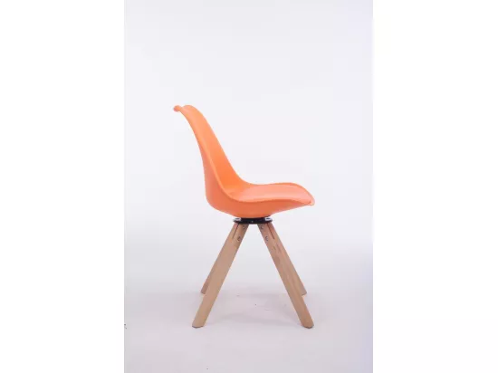 Chaise de bureau - Similicuir & Bois - Orange - Troyes