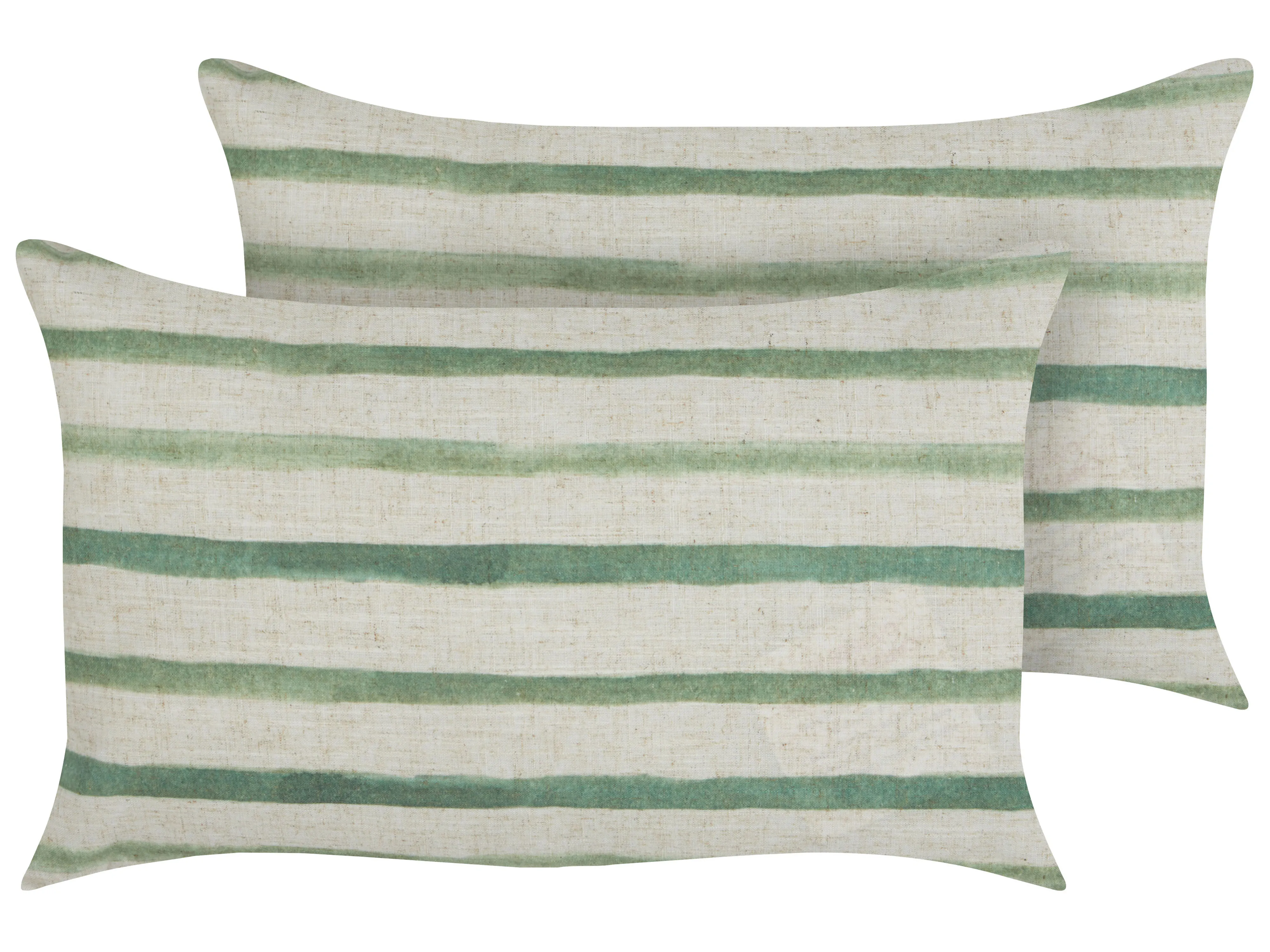 Set van 2 sierkussens KAFRA 30 x 50 cm Groen gestreept