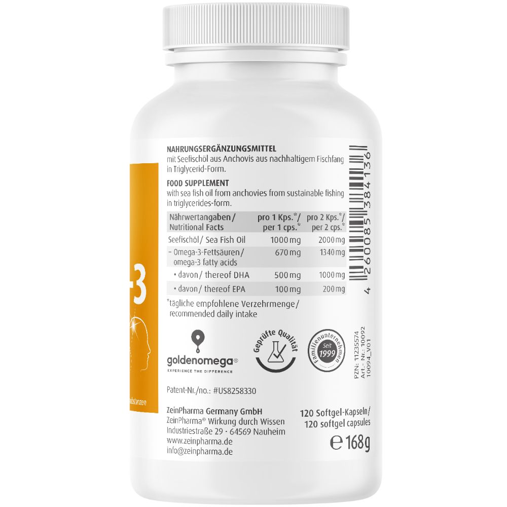ZeinPharma® Omega 3 Kapseln Gold Brain Edition