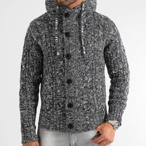 Cardigan Torsade 0298 Gris Anthracite Chiné