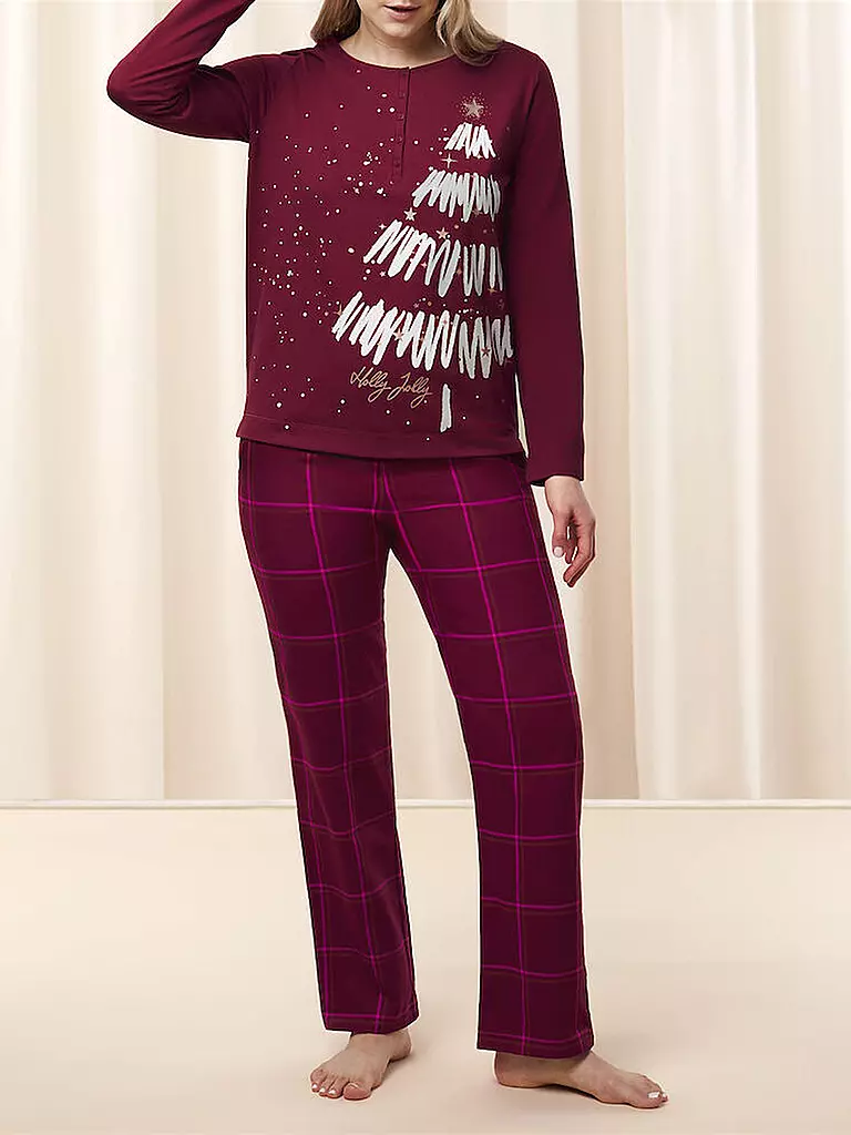 TRIUMPH Pyjama WINTER MOMENTS  dunkelrot