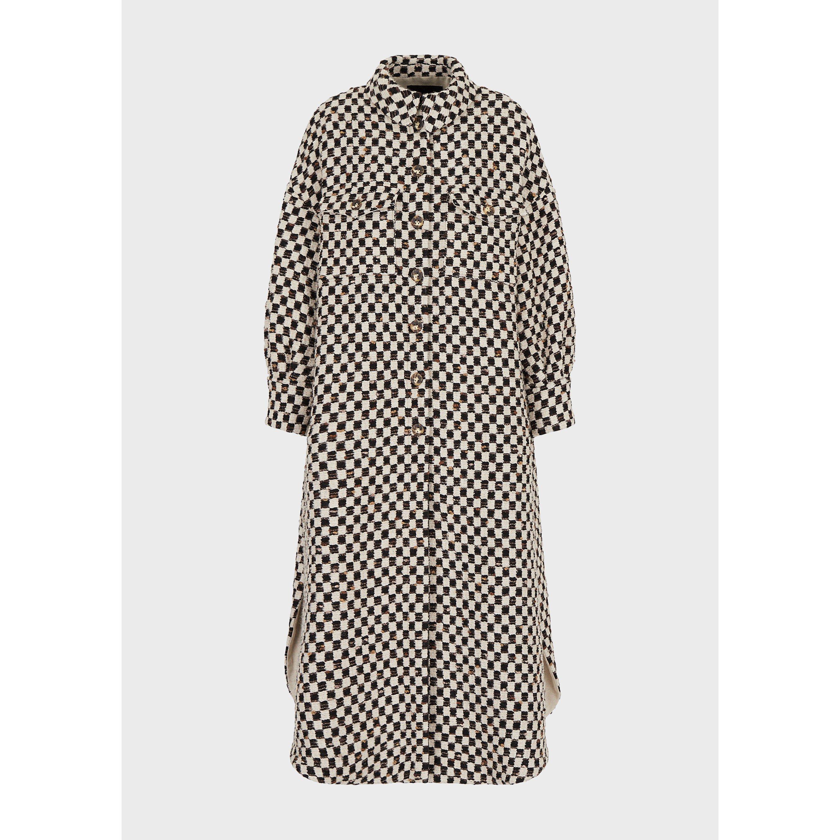 Emporio Armani Check Pattern Trench Coat