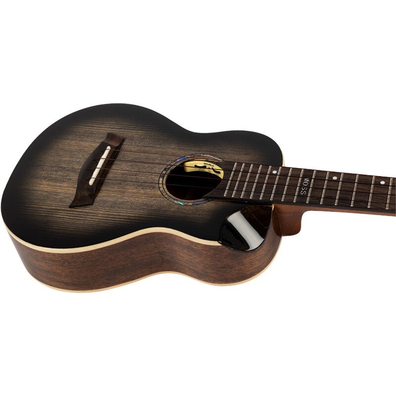 Flight Peter Moss Signature Moonburst Stain elektrisch-akoestische concert ukelele met deluxe gigbag