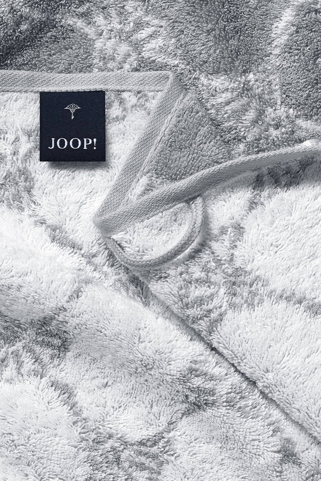 JOOP! Duschtuch BLACK & WHITE CORNFLOWER 80 x 150 cm silbergrau
