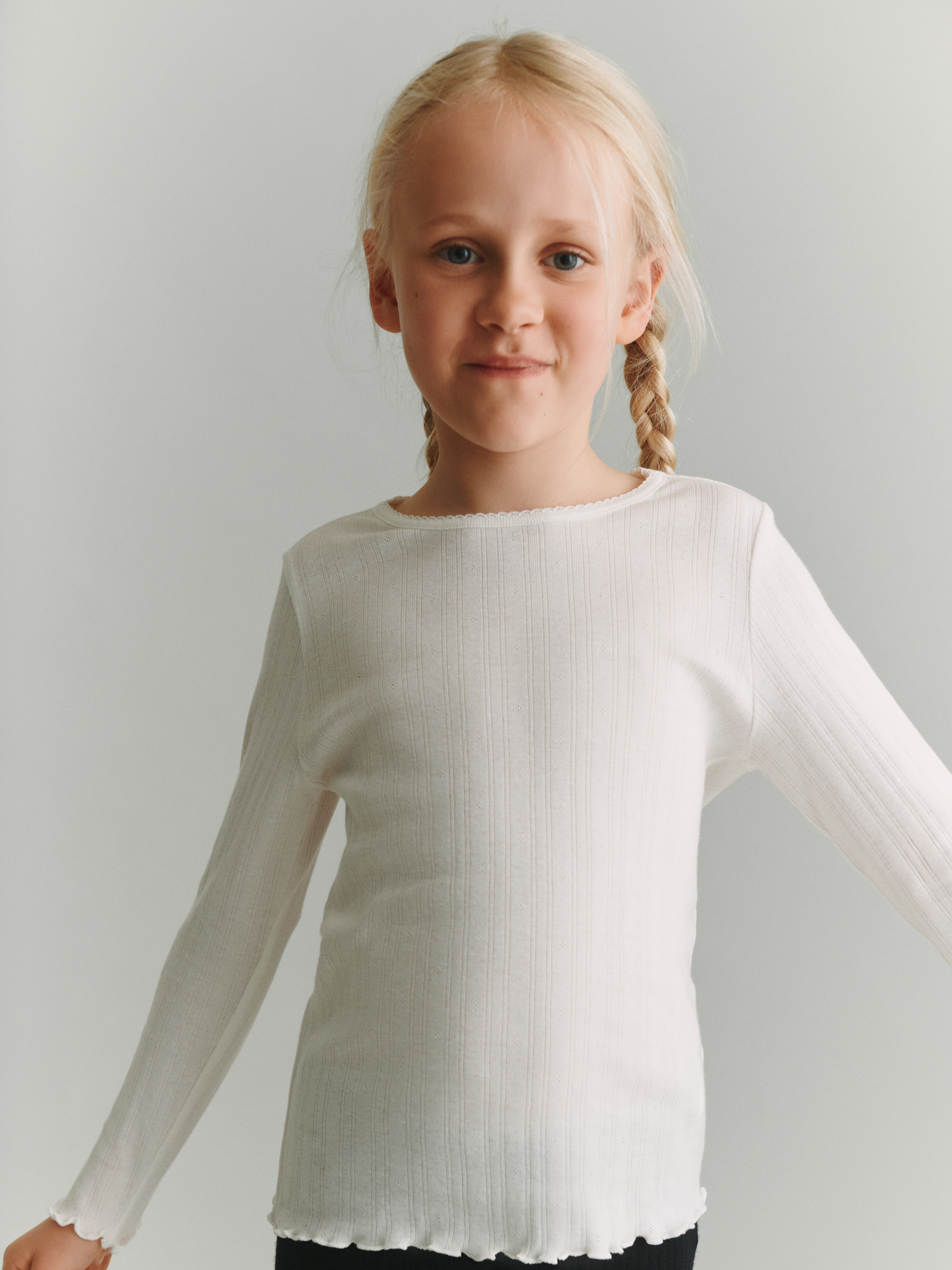 Pointelle shirt van katoen voor kinderen