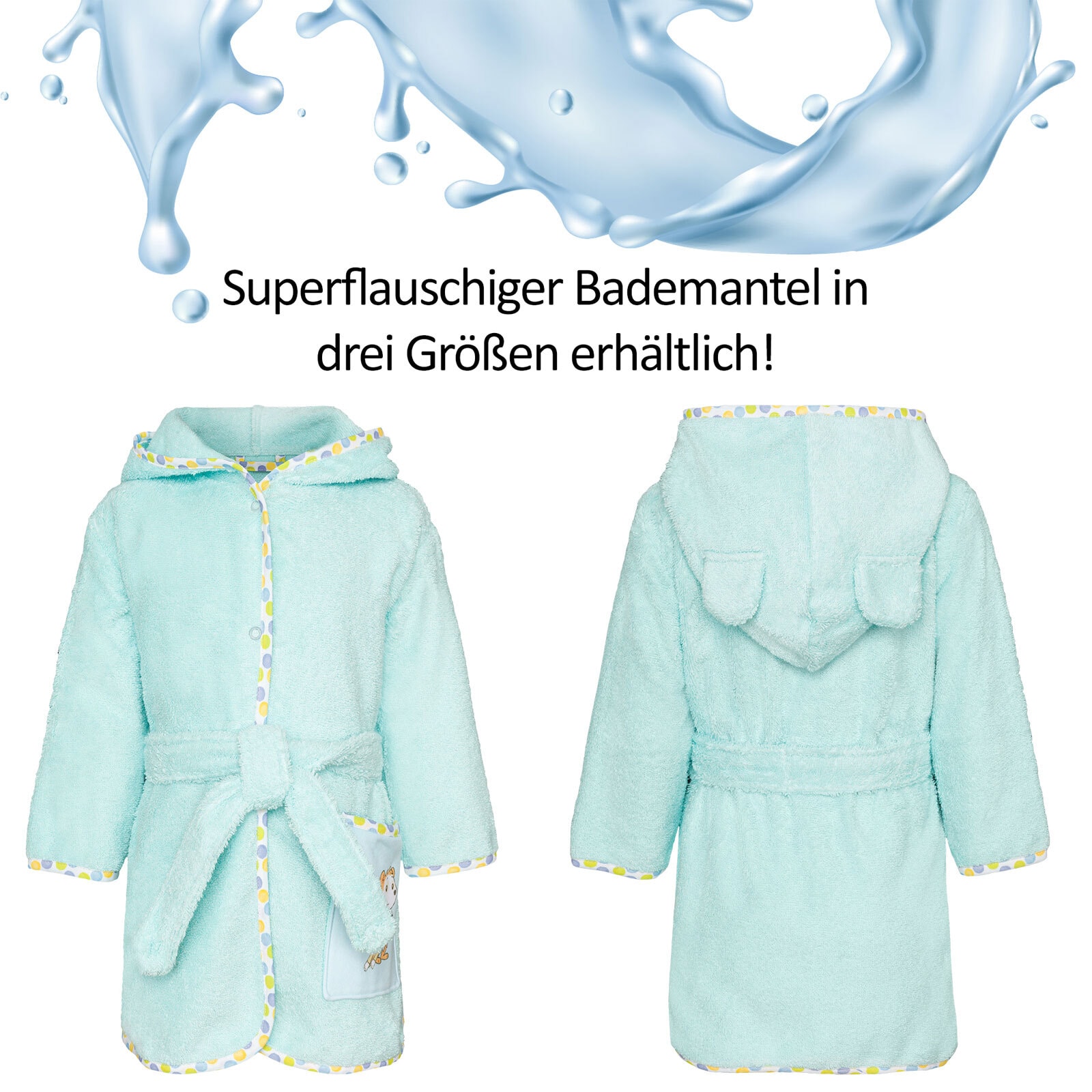 Smithy Bademantel BOBO SIEBENSCHLÄFER 98/104 türkis