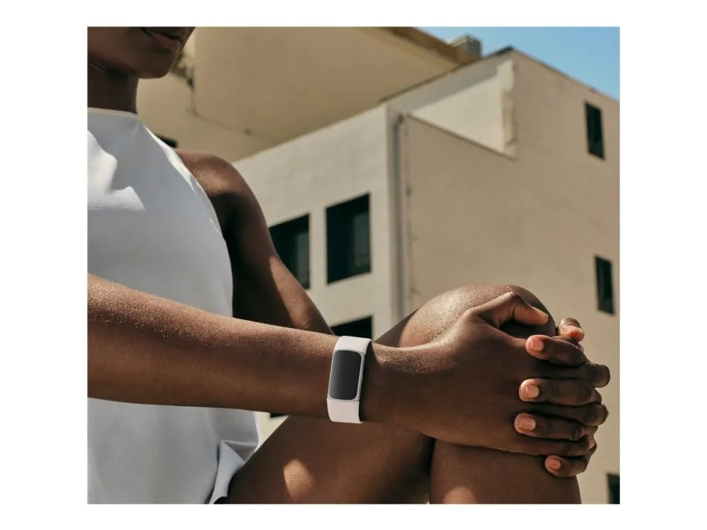 Fitbit Charge 6 - Sølvaluminium - aktivitetssporer med uendelighedsbånd - silikone - porcelæn - Bluetooth, NFC