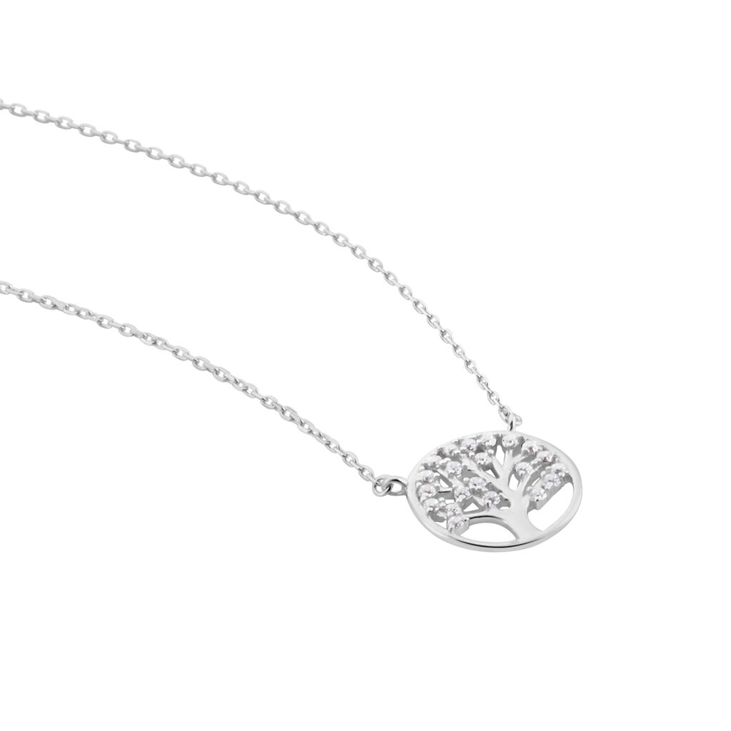 Collier Argent Blanc Siannus Oxydes De Zirconium