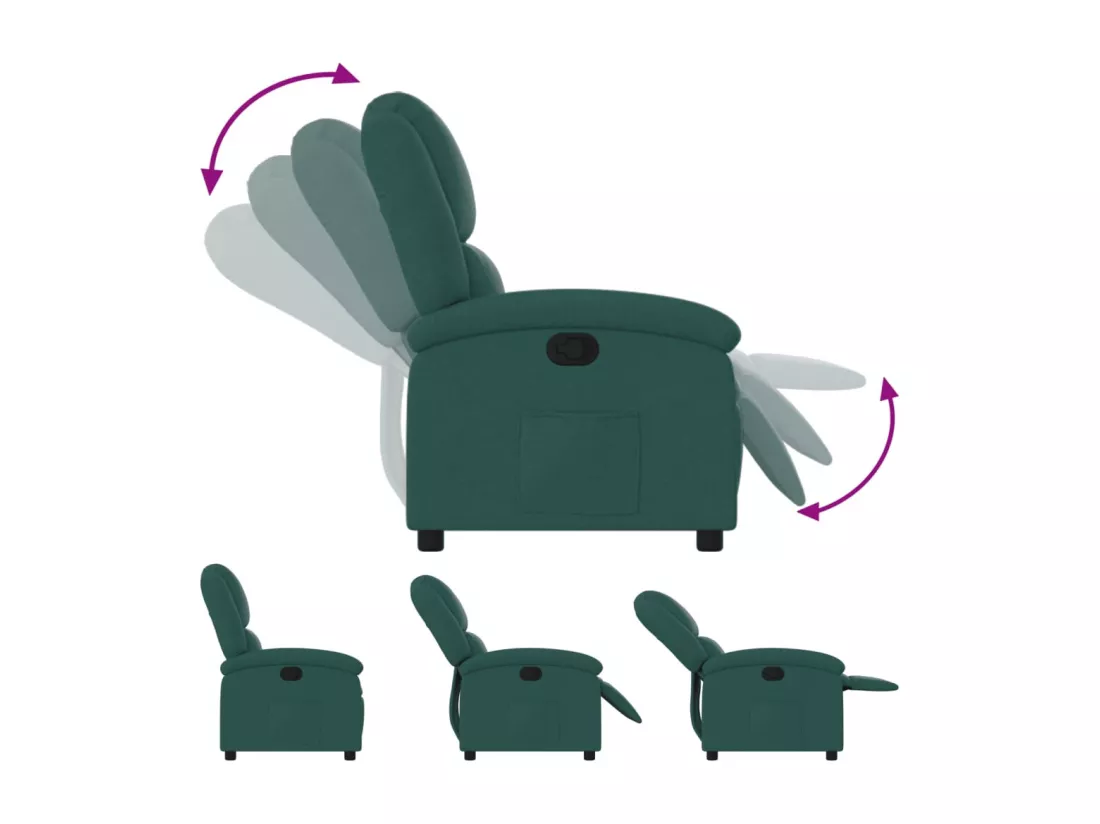 Fauteuil inclinable Vert foncé Tissu