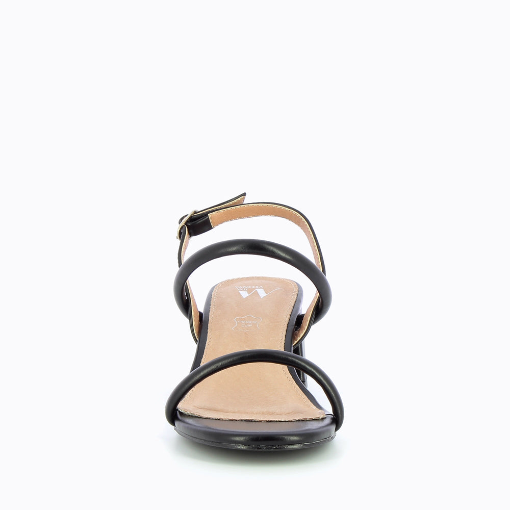Sandales à talon, Compensées-Sandales à talon minimalistes Cynthia noires
