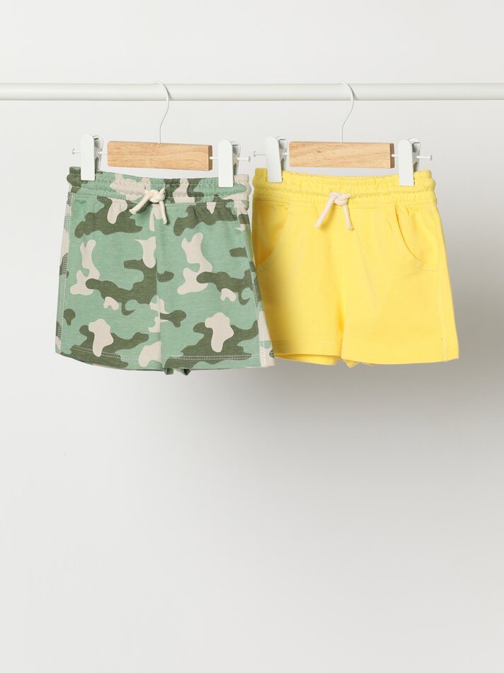 Conjunto com 2 bermudas bermuda - Amarelas