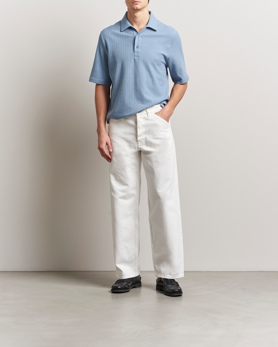 Filippa K Cotton Jersey Polo Air Blue