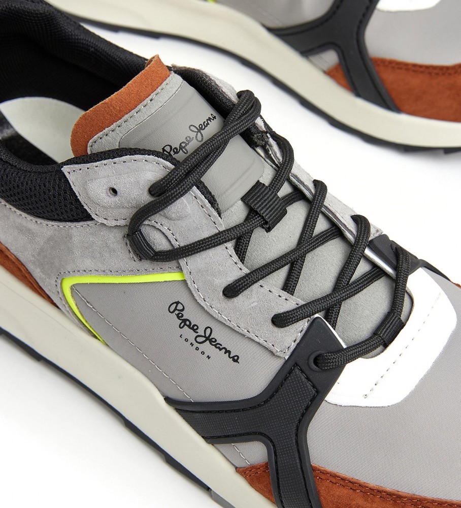 Tênis Pepe Jeans Joy Tech M de couro cinza