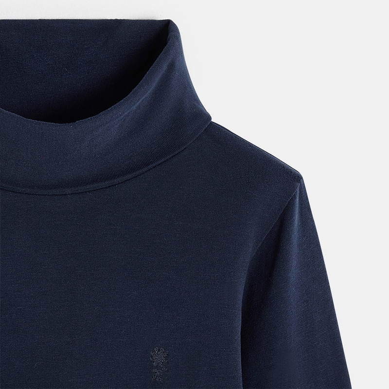 T-shirt col roulé bleu fille