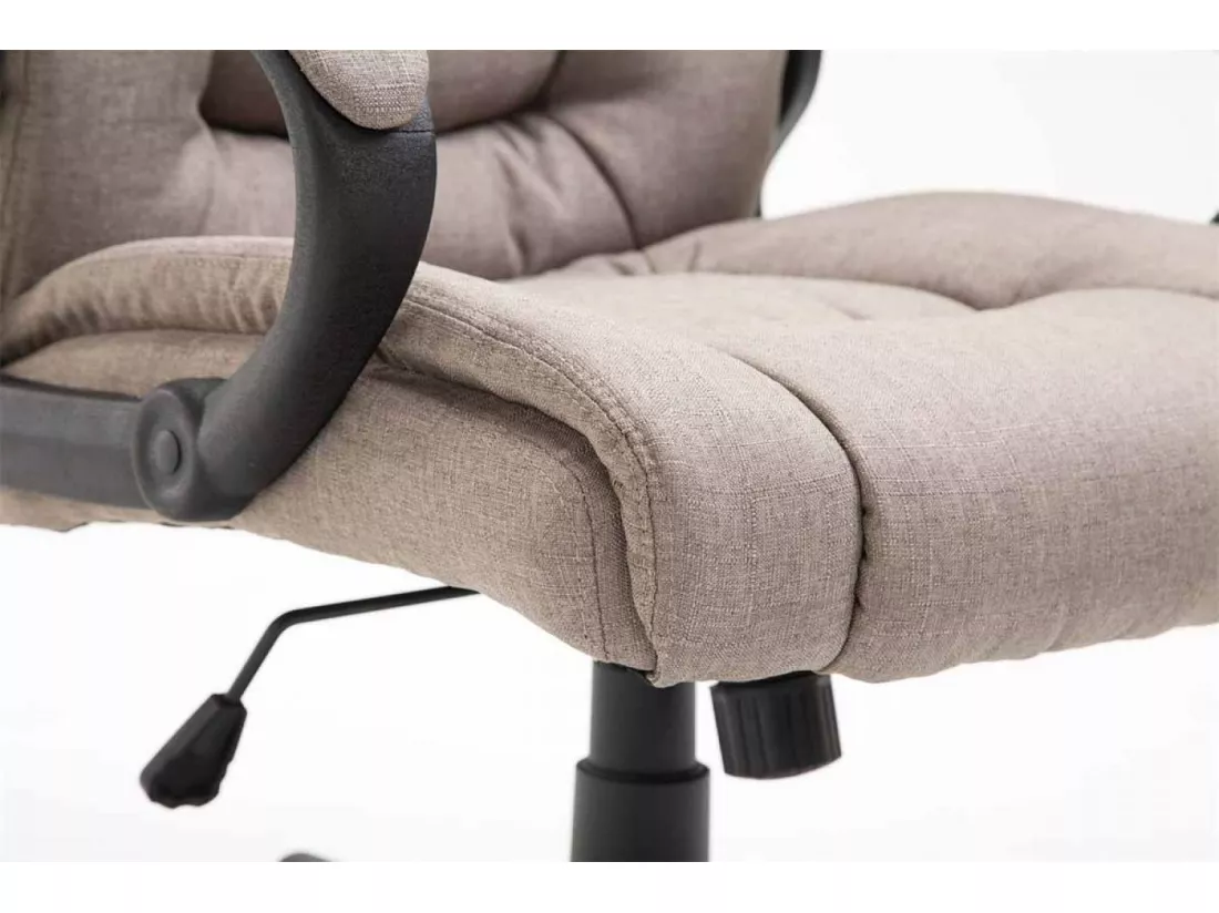 Chaise de bureau - Tissu & Blanc - Taupe - XL Sparta