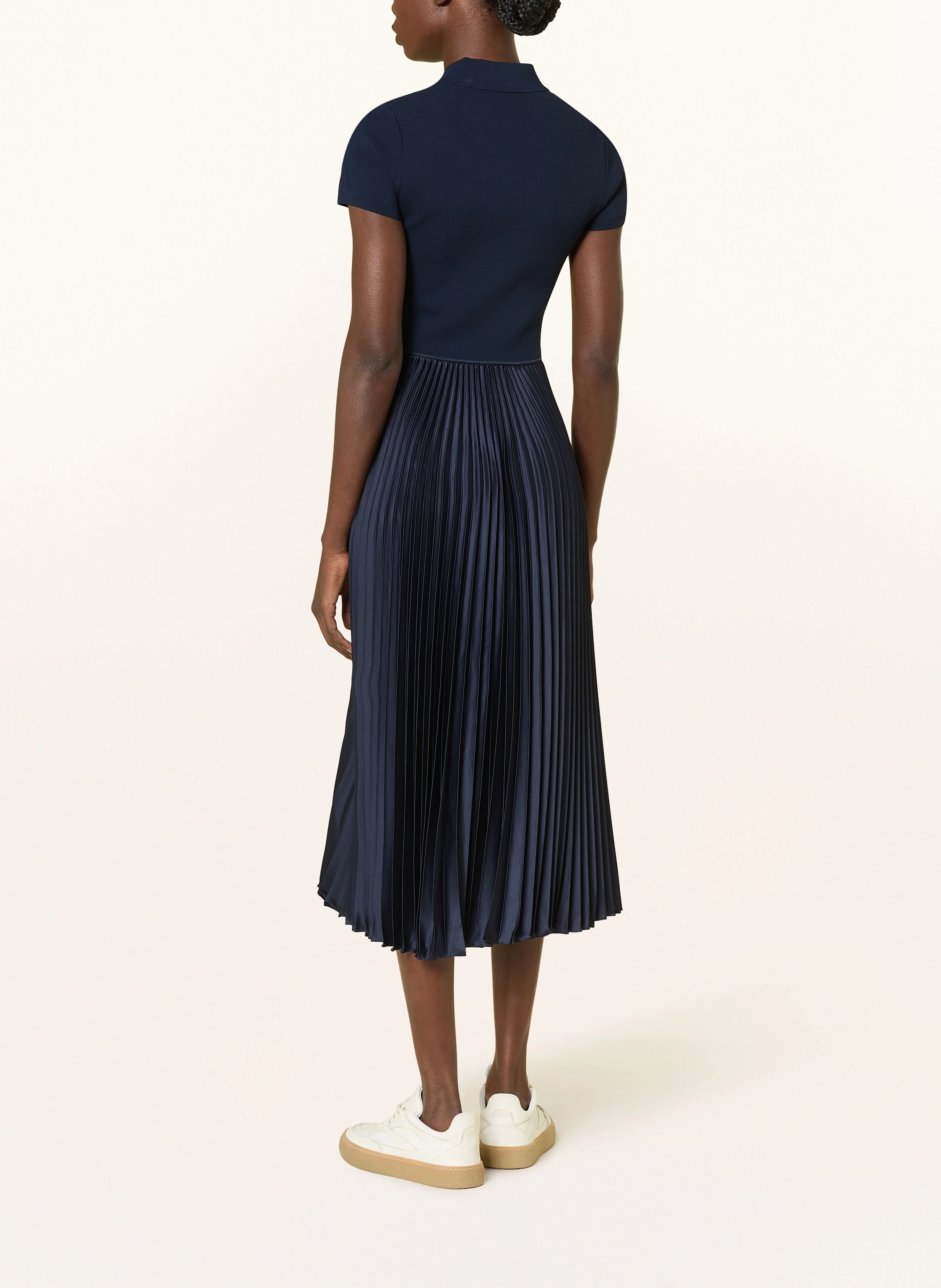 POLO RALPH LAUREN Polokleid im Materialmix mit Plissees