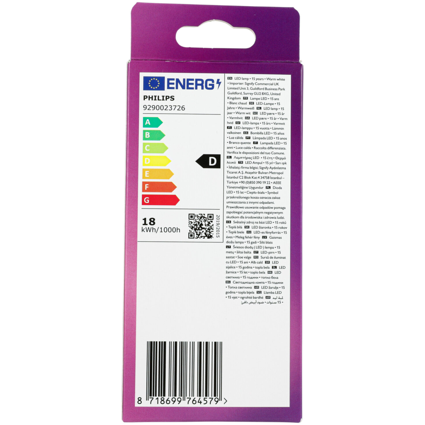 Philips LED-Kolben E27 warmweiss 17.5 W