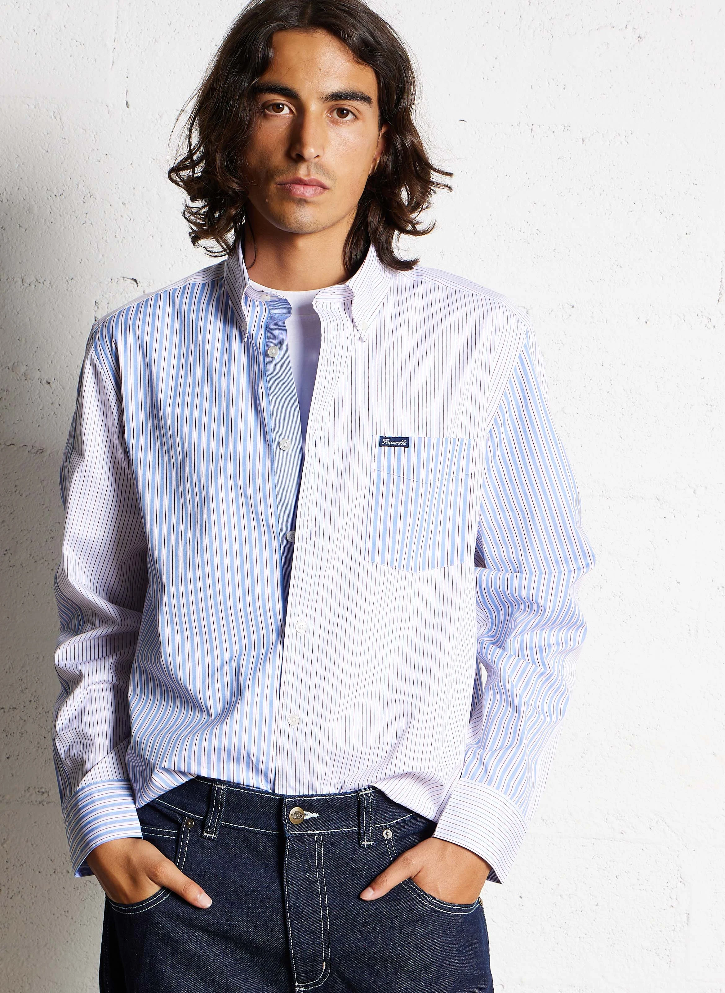 Chemise col américain en coton | Multicolore