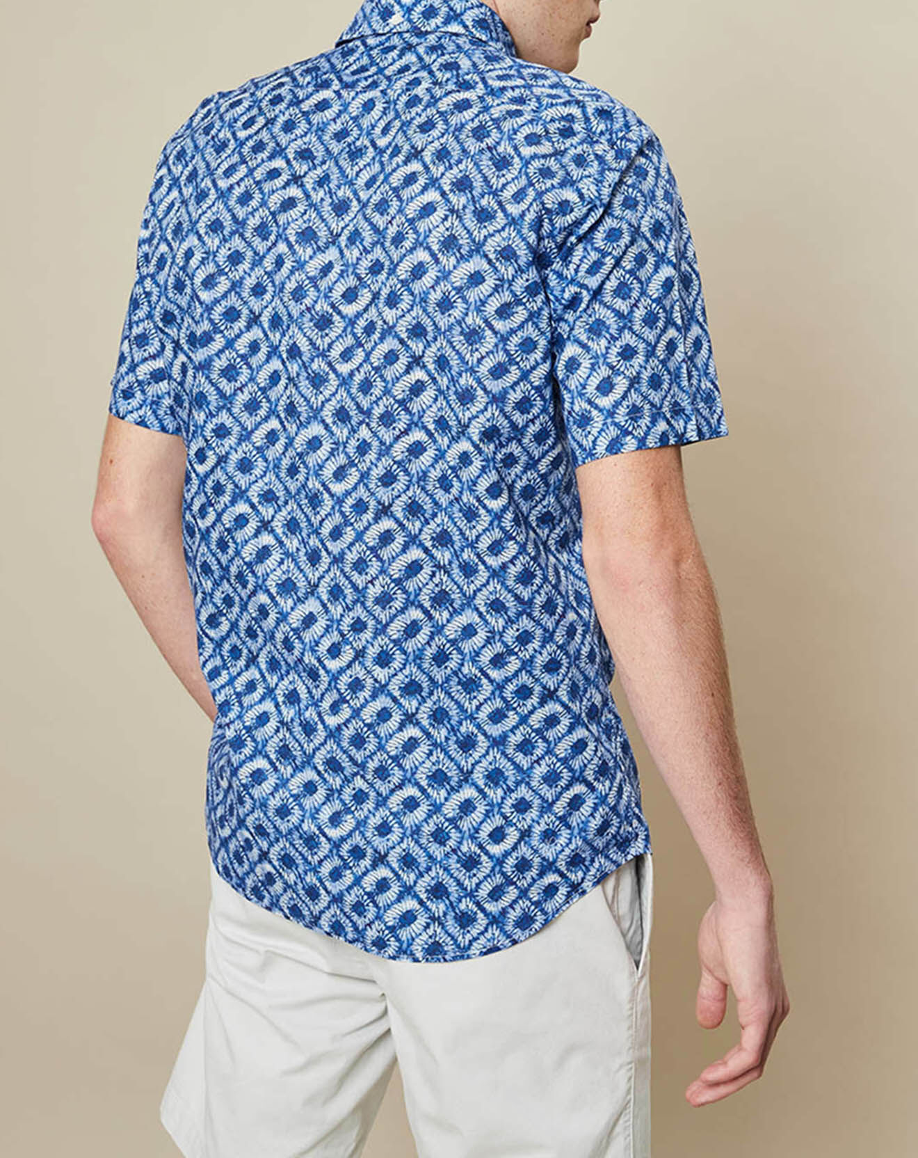 Hartford Chemise slim Side tie and dye 70's bleue