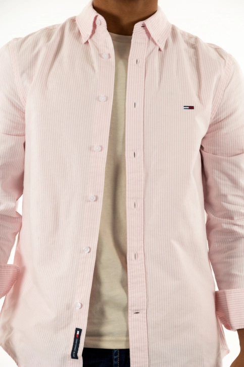 Chemise tommy jeans slim stripe oxfo tpf pink sugar stripe