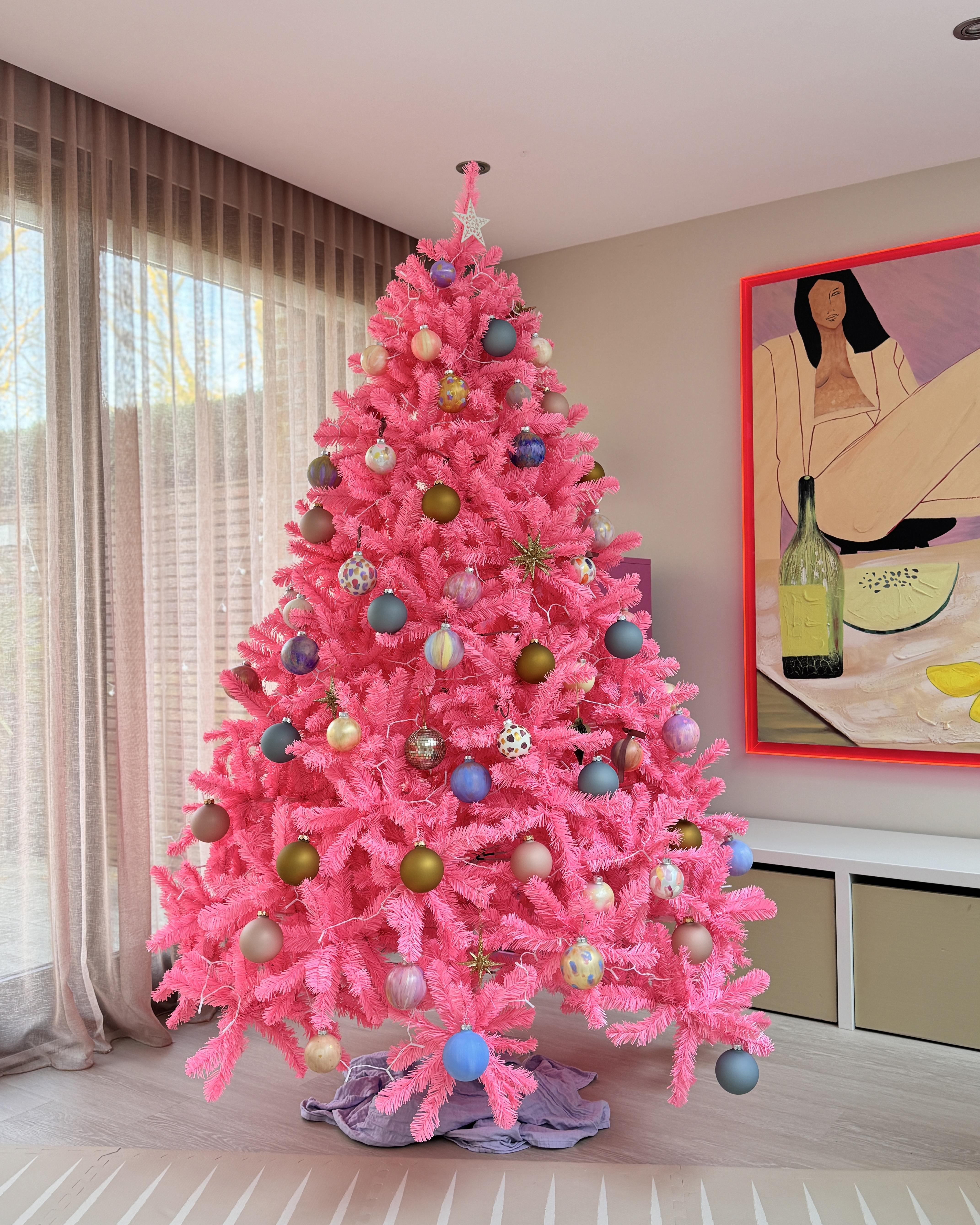 Kunstkerstboom FARNHAM 210 cm Roze
