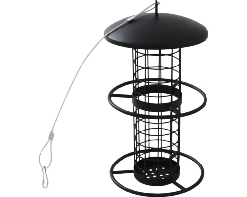 Siena Tuin Voederhuisje, Mat Zwart, voor Vetbollen, 26 cm, Voederstation voor Wilde Vogels