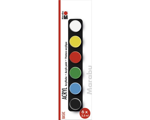 Marabu Acrylverfset BASIC, 6 x 3,5 ml