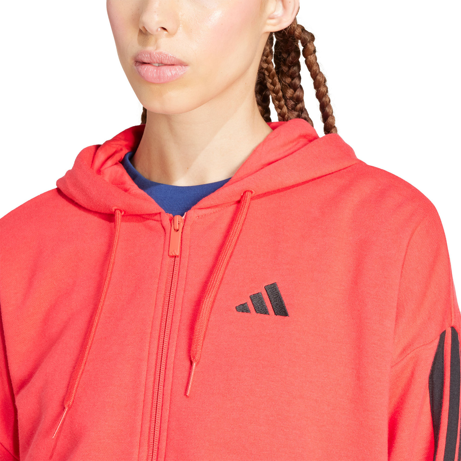 adidas 3 Stripes French Terry Full Zip Hoody