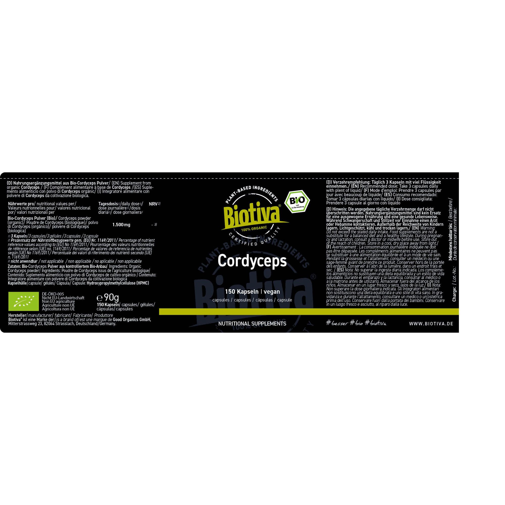 Biotiva Cordyceps Kapseln Bio