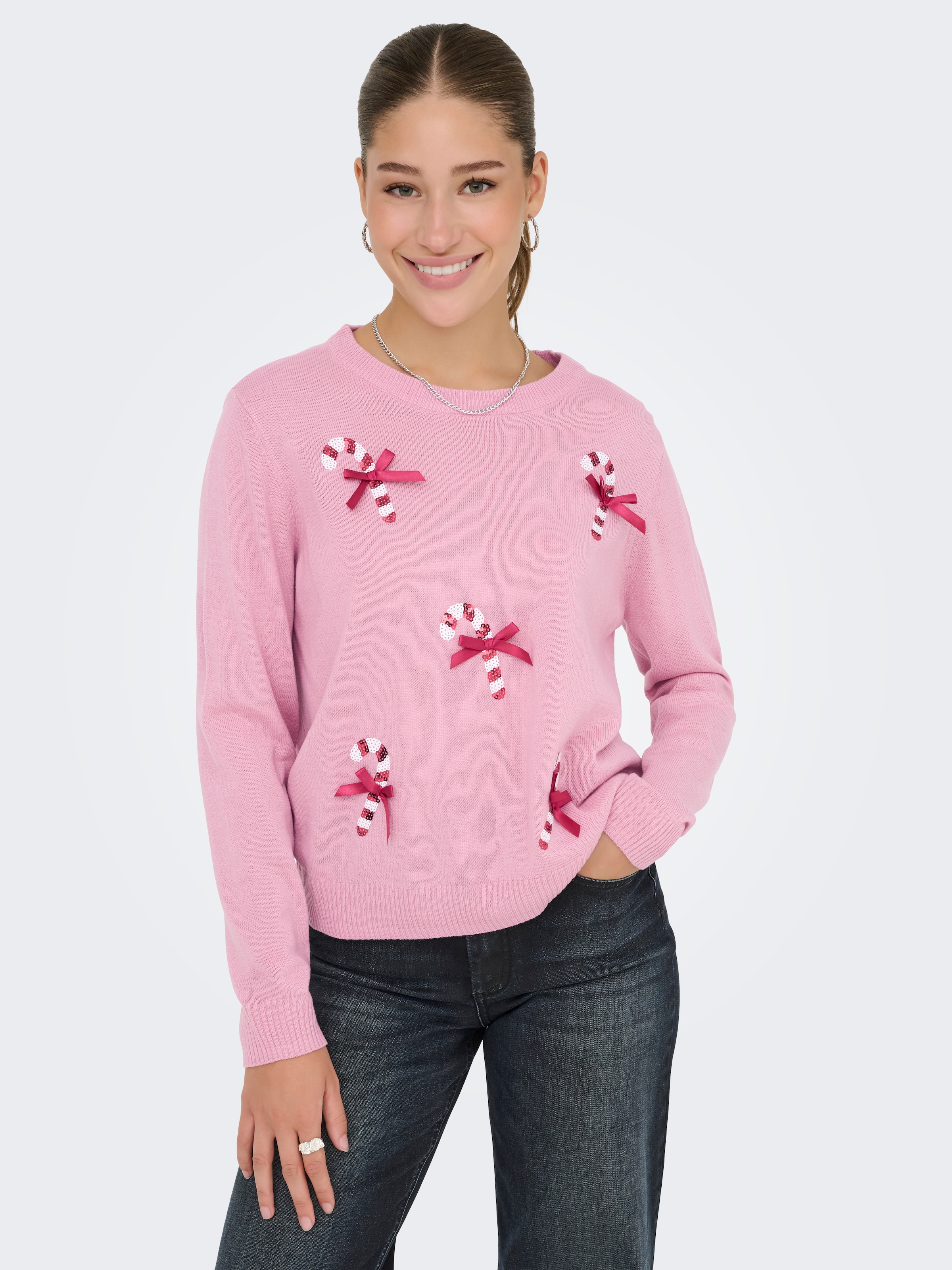 ONLY Weihnachtspullover »ONLXMAS SHINE LS ONECK KNT«