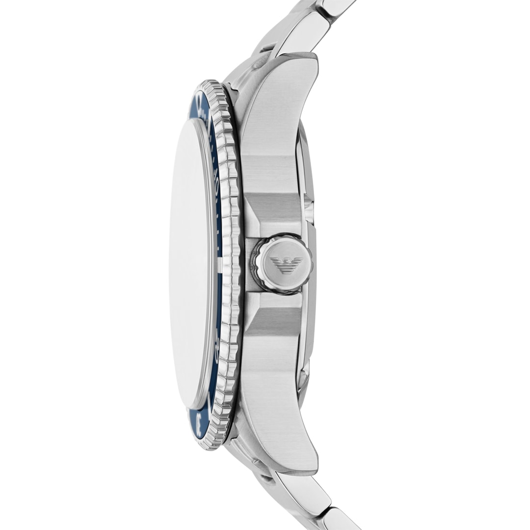 Emporio Armani Diver World Explorer Solar Silbrig / Blau