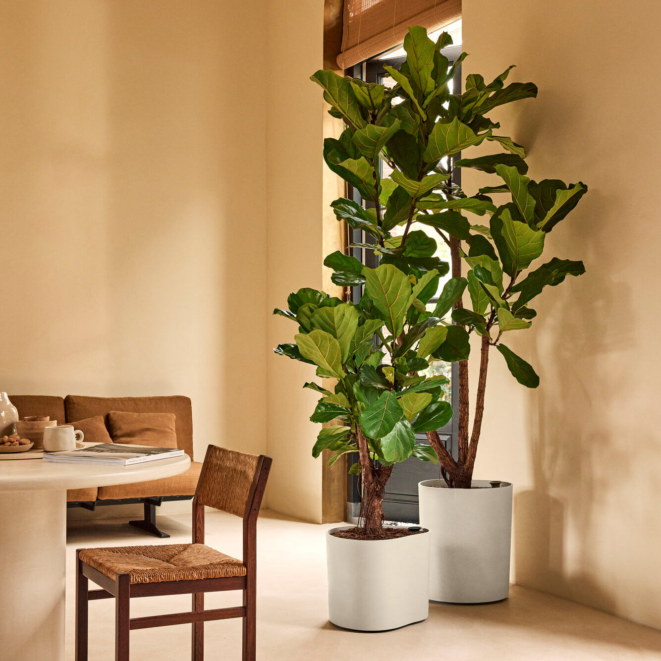 Elho Eden Aquacare Medium 40 - Linnen wit - L 42 x B  x H 42 cm - Binnen en Buiten - 100% gerecycled kunststof