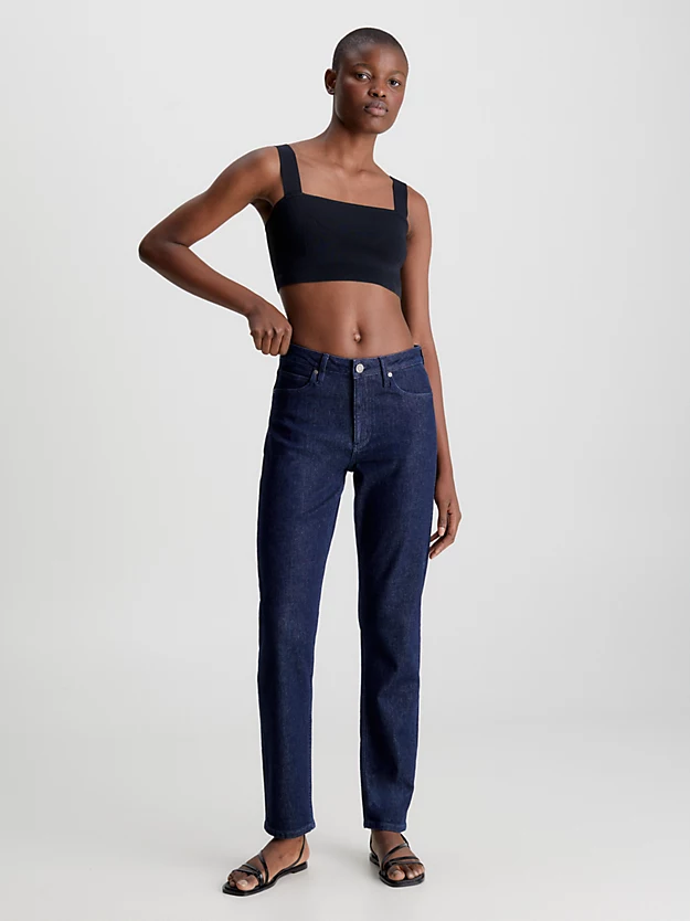 Calça jeans slim de cintura média