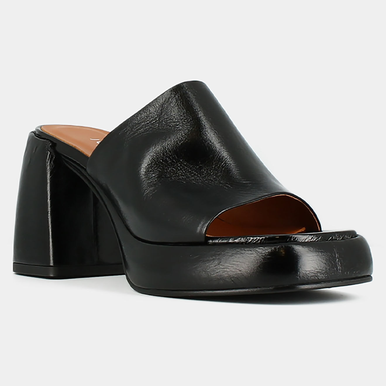 Jonak Mules en Cuir Debat noires - Talon 8.5 cm