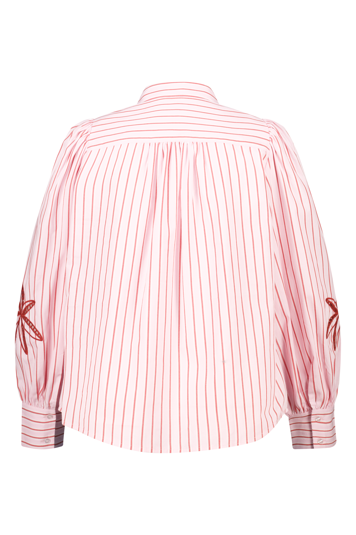 Blouse met geborduurde mouwen Multi Pink