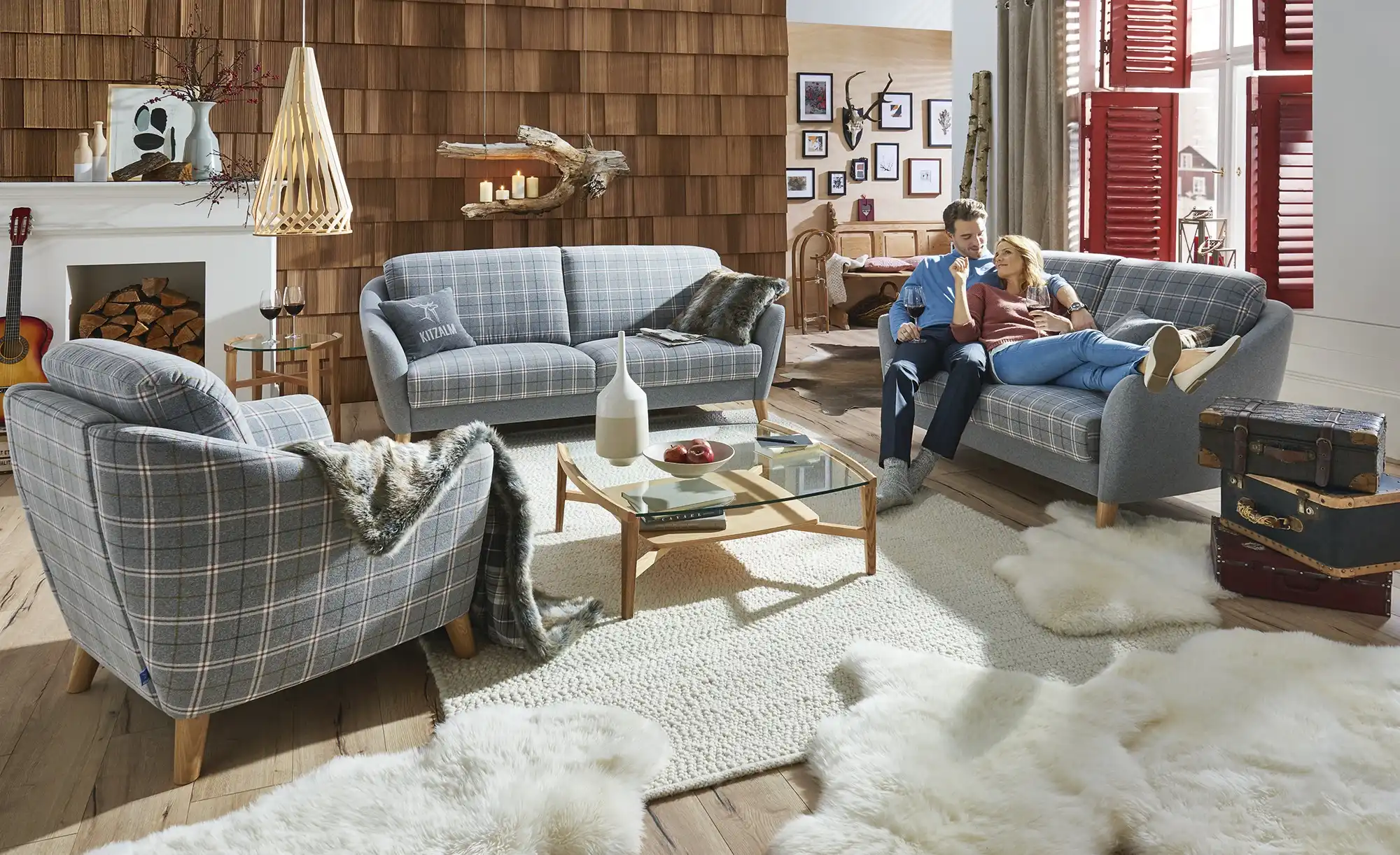 Sofa  Webstoff Seefeld-Plus