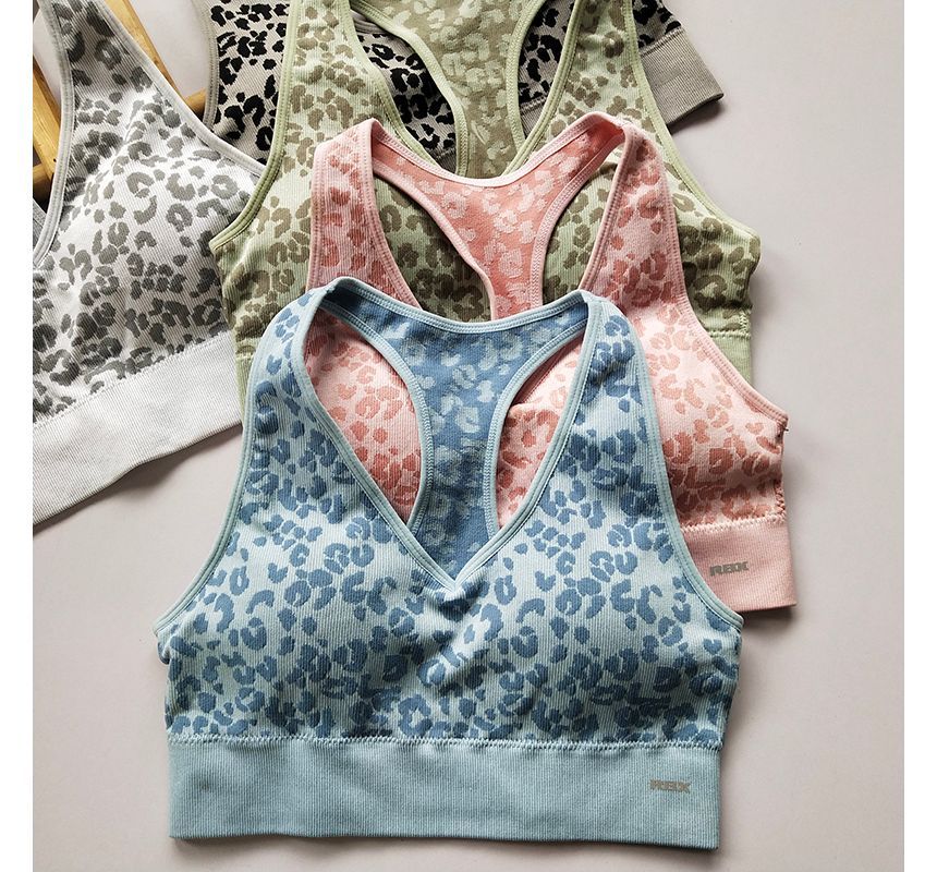 Runyz - Sportbeha met luipaardprint en racerback