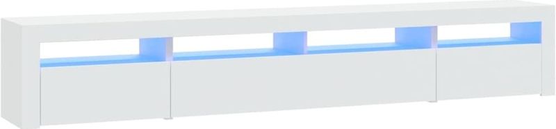 vidaXL - Tv-meubel - Wit - Bewerkt Hout - LED-verlichting