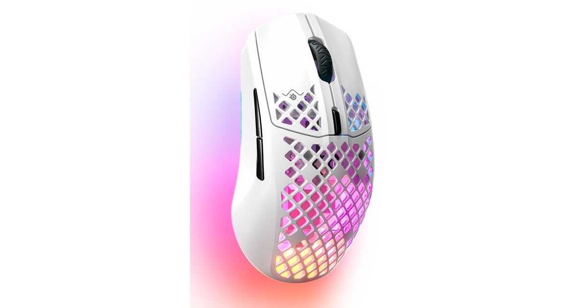 SteelSeriesAerox 3 Wireless - Snow gaming muis  (Wit, 18.000 dpi, RGB leds)